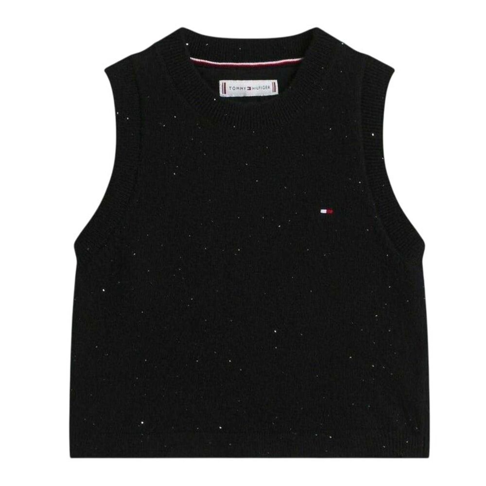 Tommy Hilfiger Girls Sequin Spaghetti Strap Tank Top / Black
